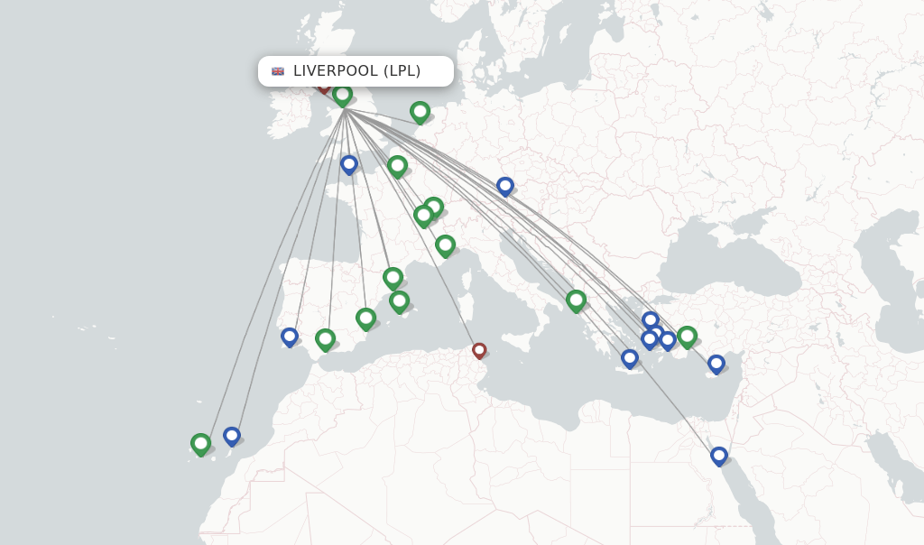 easyJet flights from Liverpool, LPL