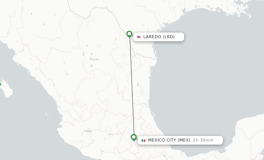 Direct (nonstop) flights from Laredo to Mexico City schedules