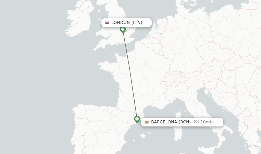 Direct (nonstop) flights from London to Barcelona schedules