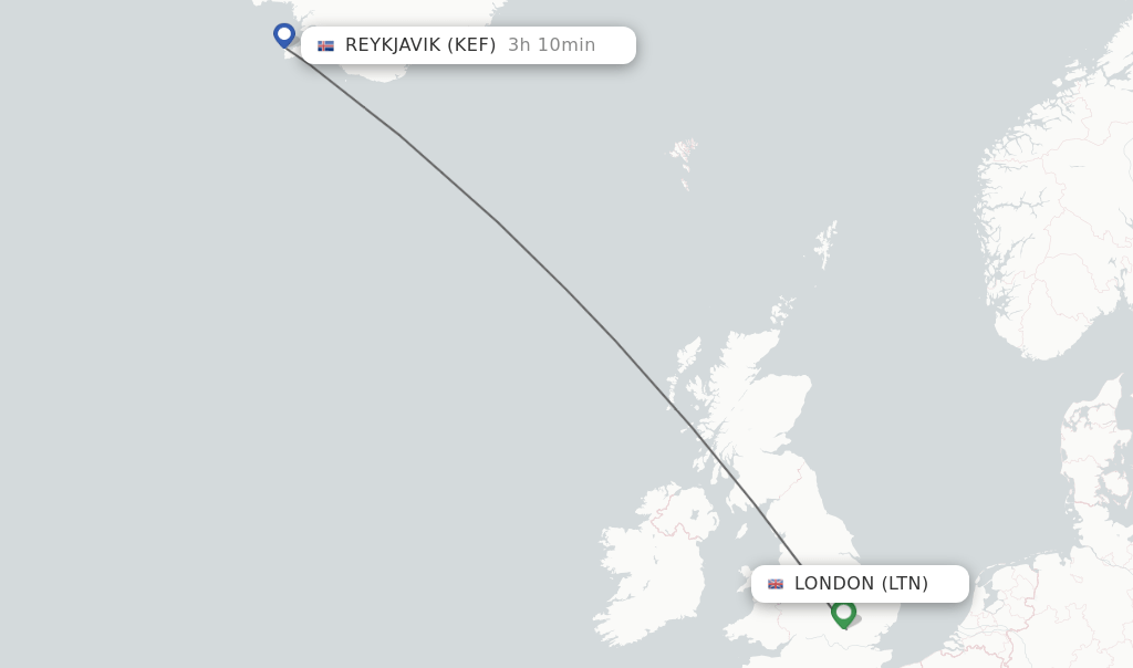 Direct (nonstop) flights from London to Reykjavik schedules