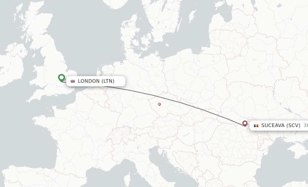 Direct (nonstop) flights from London to Suceava schedules