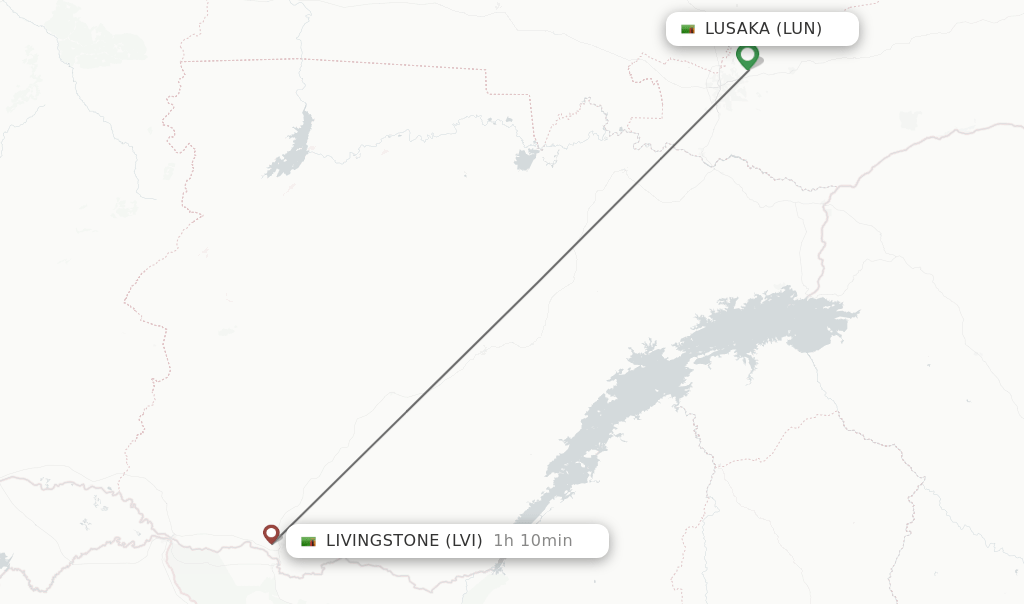 Direct (nonstop) flights from Lusaka to Livingstone schedules