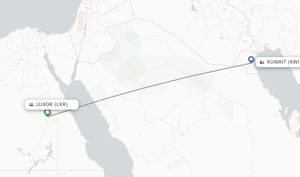Direct (nonstop) flights from Luxor to Kuwait schedules