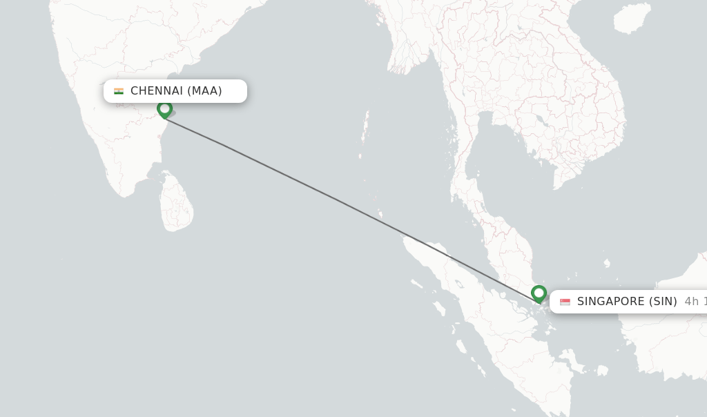 Direct (nonstop) flights from Chennai to Singapore schedules