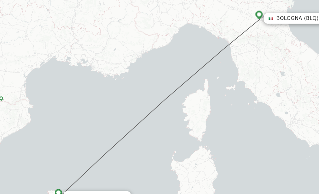 Direct (nonstop) flights from Menorca to Bologna schedules