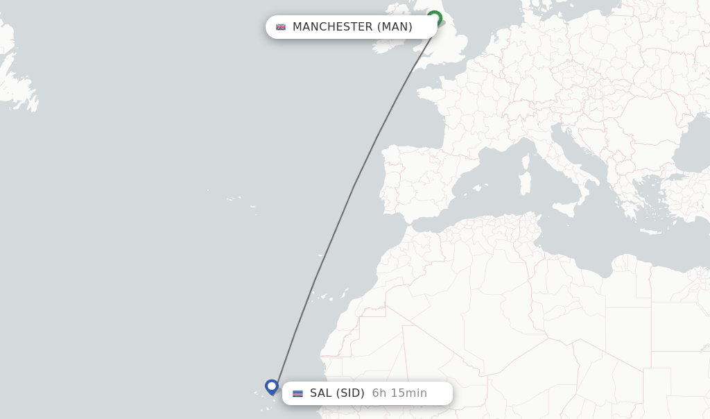 Direct (nonstop) flights from Manchester to Sal schedules