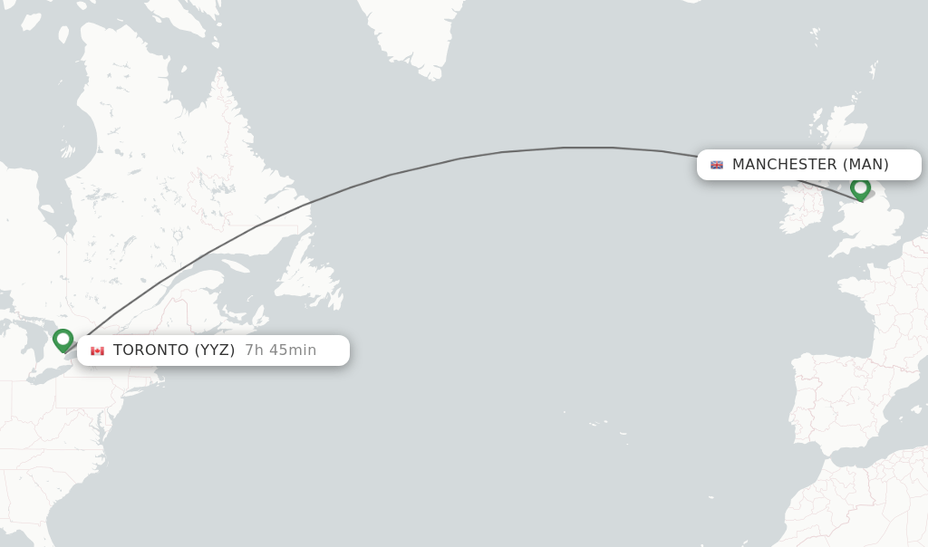 Direct (nonstop) flights from Manchester to Toronto schedules