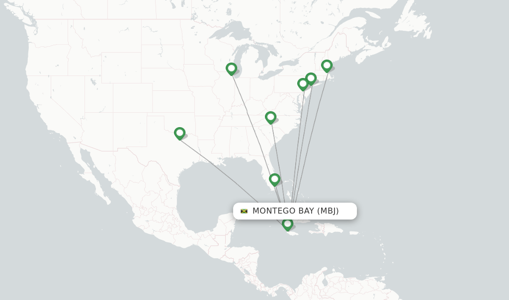 American Airlines flights from Montego Bay, MBJ