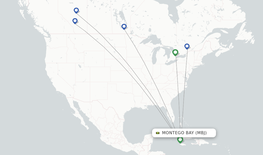 WestJet flights from Montego Bay, MBJ