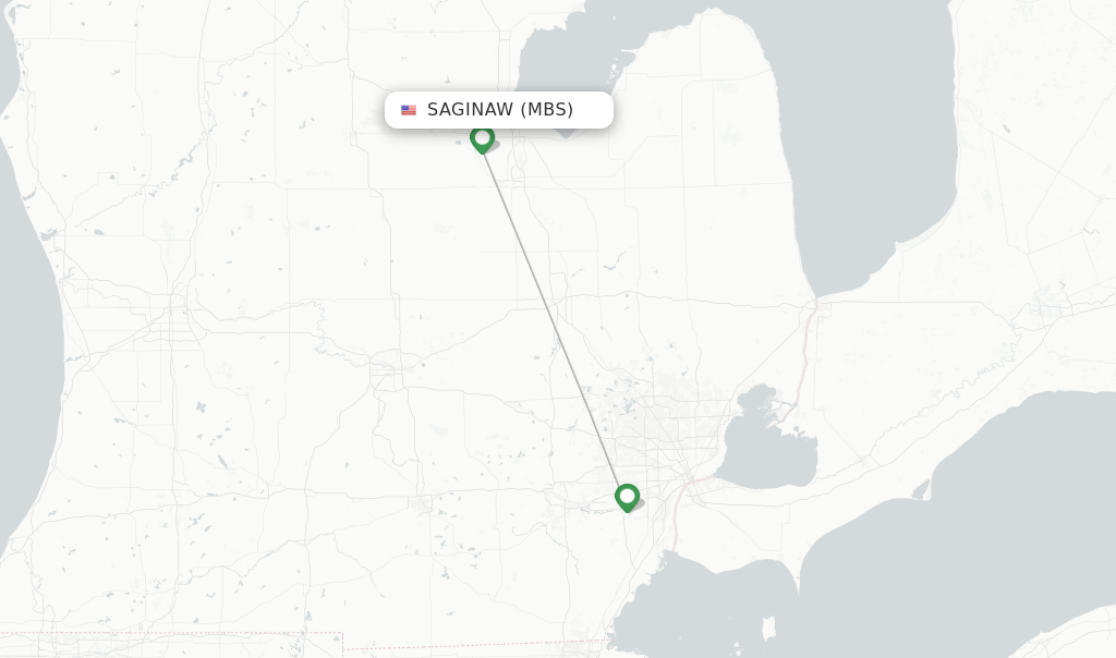 Delta flights from Saginaw, MBS