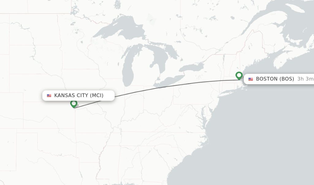 Direct (nonstop) flights from Kansas City to Boston schedules
