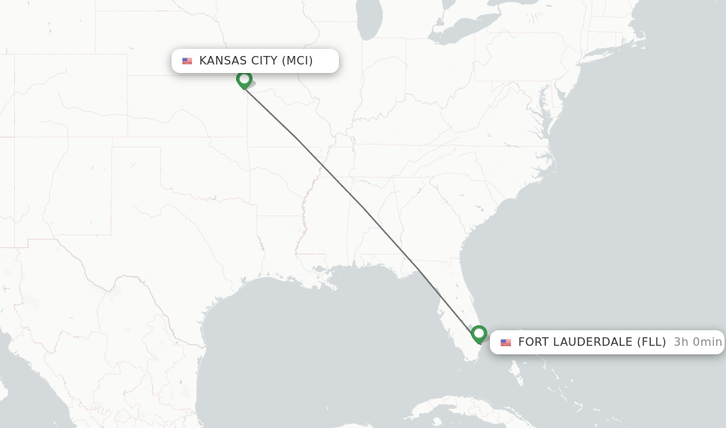 Direct (nonstop) flights from Kansas City to Fort Lauderdale