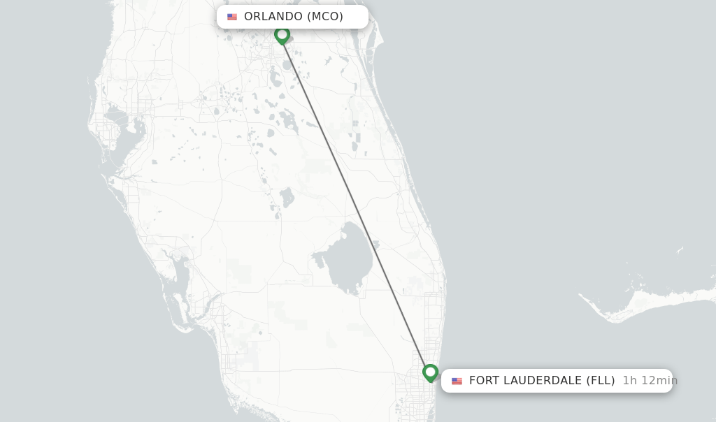 Direct (nonstop) flights from Orlando to Fort Lauderdale schedules