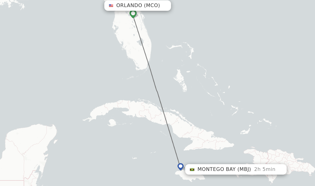 Direct (nonstop) flights from Orlando to Montego Bay schedules