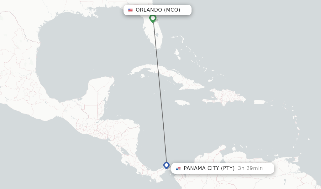 Direct (nonstop) flights from Orlando to Panama City schedules