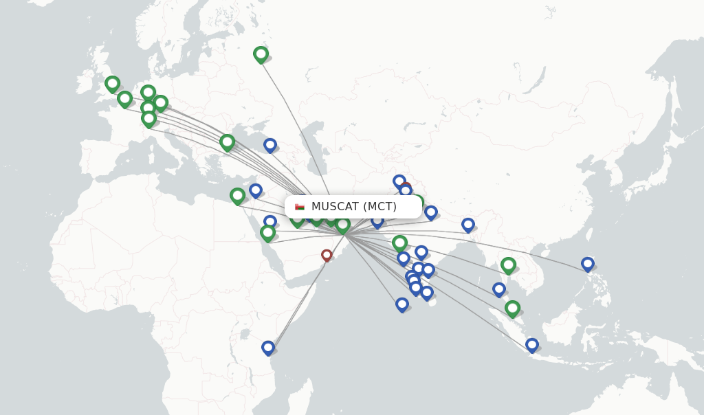 Oman Air flights from Muscat, MCT