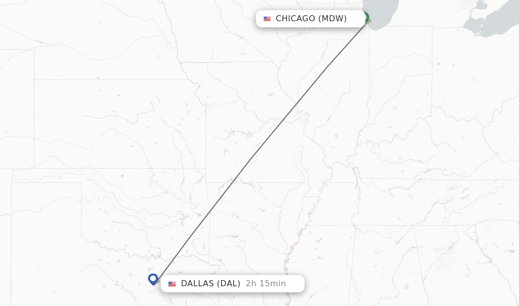 Direct (nonstop) flights from Chicago to Dallas schedules