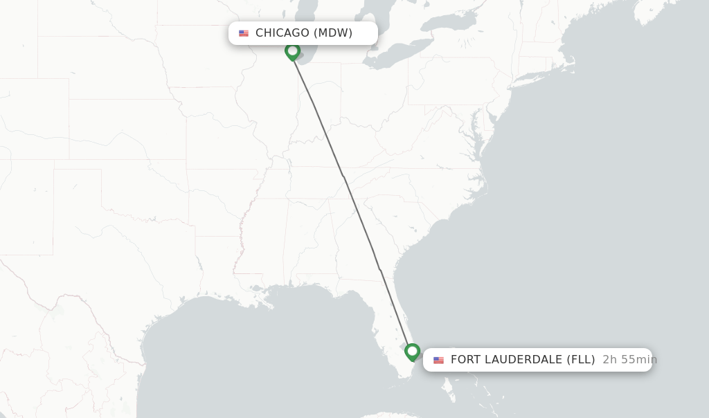 Direct (nonstop) flights from Chicago to Fort Lauderdale schedules