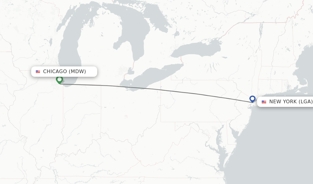 Direct (nonstop) flights from Chicago to New York schedules