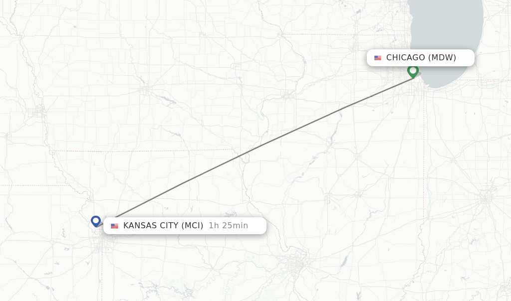 Direct (nonstop) flights from Chicago to Kansas City schedules
