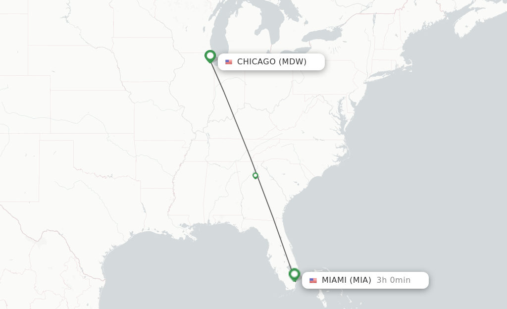 Direct (nonstop) flights from Chicago to Miami schedules