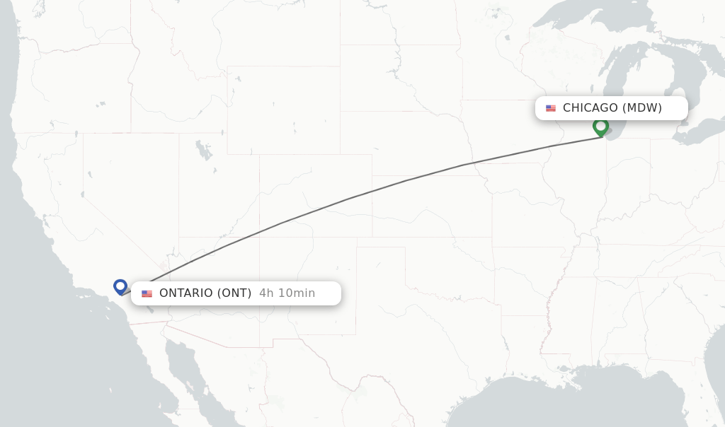 Direct (nonstop) flights from Chicago to Ontario schedules