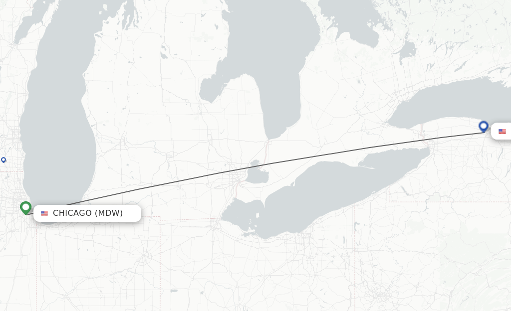 Direct (nonstop) flights from Chicago to Rochester schedules