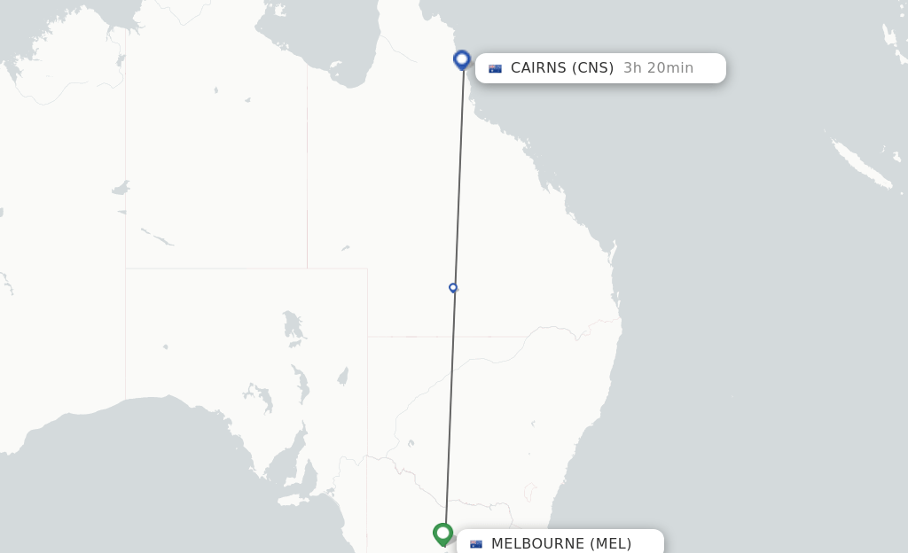 Direct (nonstop) flights from Melbourne to Cairns schedules