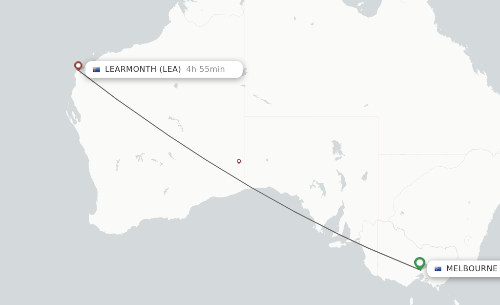 Direct (nonstop) flights from Melbourne to Learmonth schedules