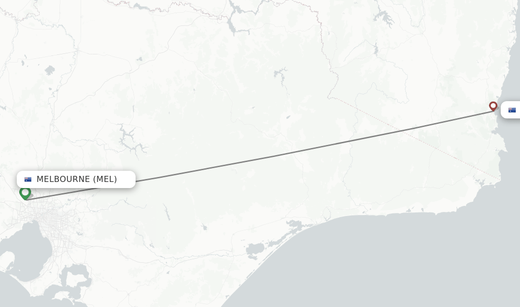 Direct (nonstop) flights from Melbourne to Merimbula schedules