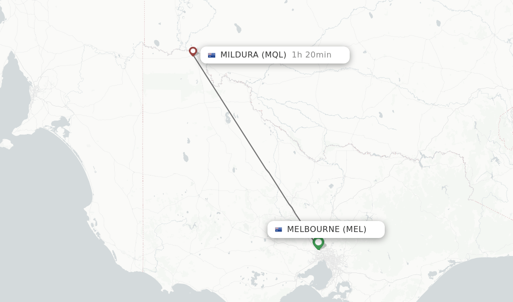 Direct (nonstop) flights from Melbourne to Mildura schedules