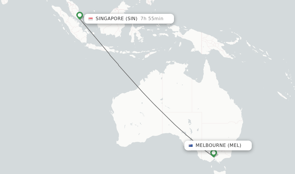 Direct (nonstop) flights from Melbourne to Singapore schedules