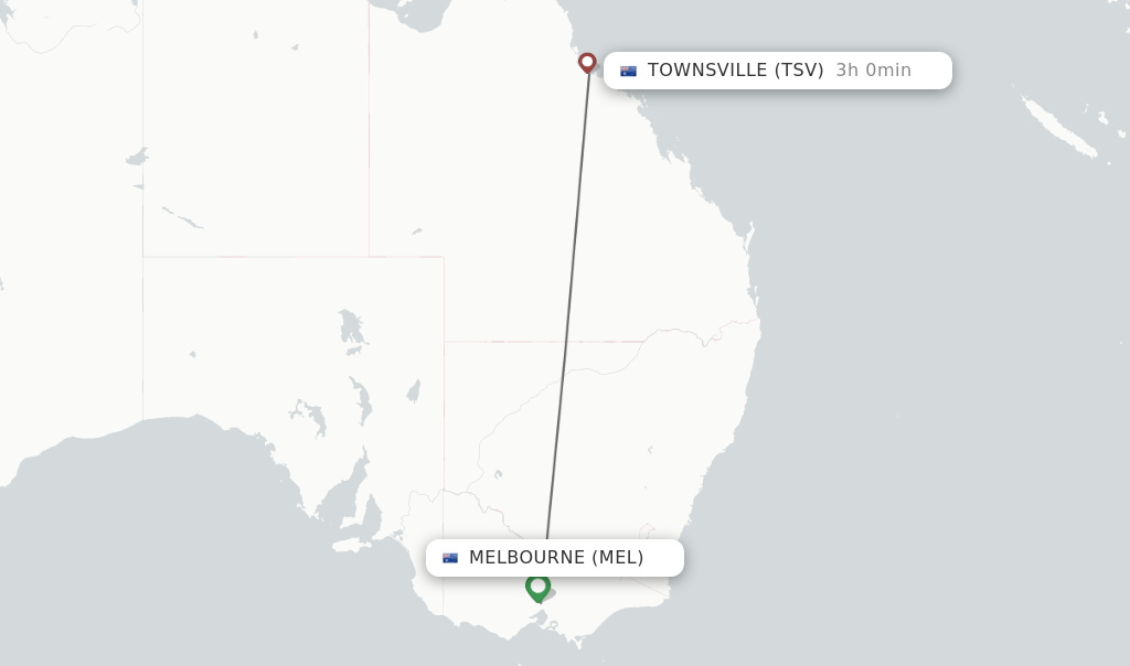 Direct (nonstop) flights from Melbourne to Townsville schedules