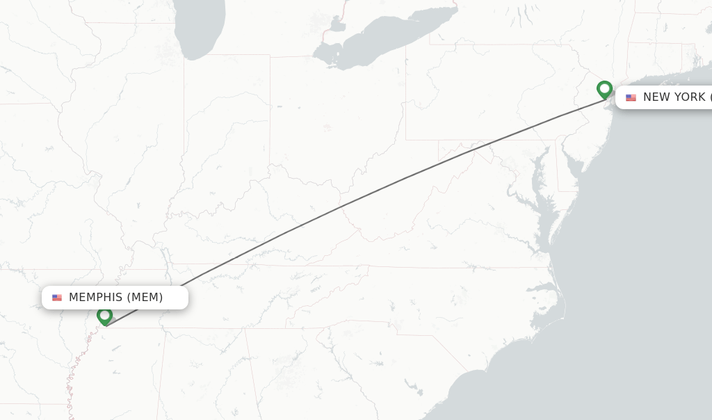 Direct (nonstop) flights from Memphis to New York schedules