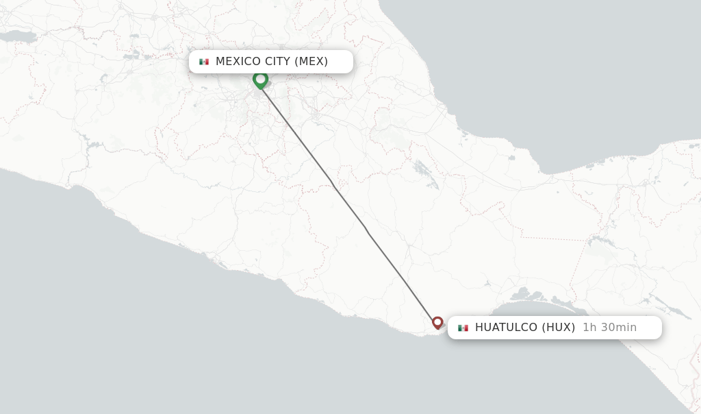 Direct (nonstop) flights from Mexico City to Huatulco schedules