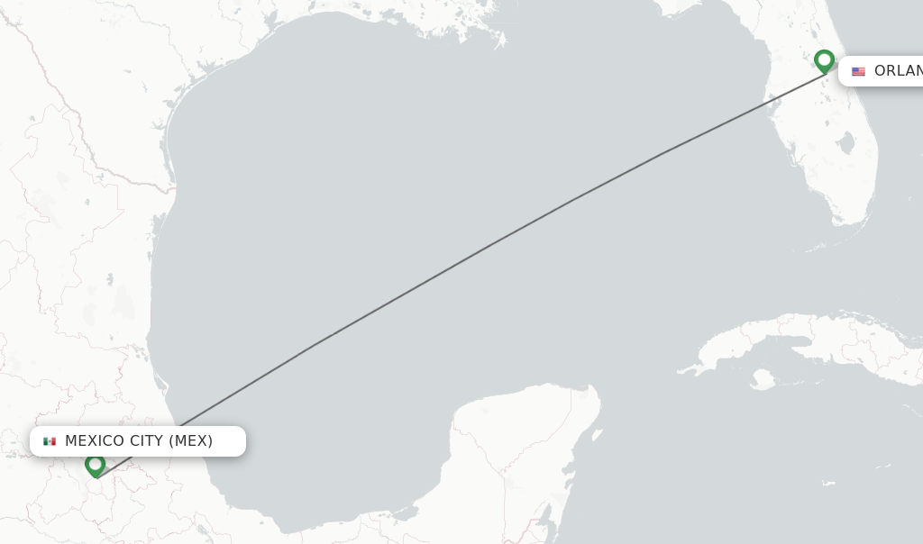 Direct (nonstop) flights from Mexico City to Orlando schedules