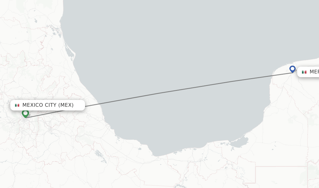 Direct (nonstop) flights from Mexico City to Merida schedules