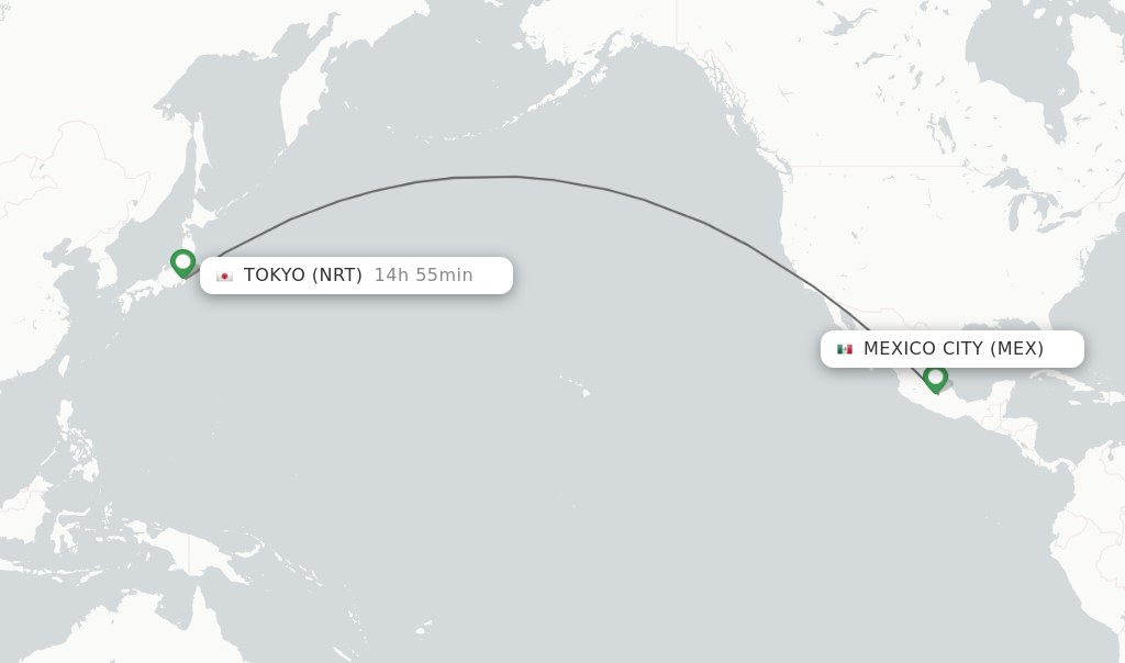 Direct (nonstop) flights from Mexico City to Tokyo schedules