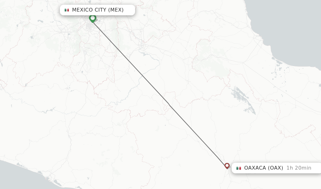 Direct (nonstop) flights from Mexico City to Oaxaca schedules