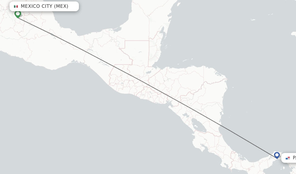 Direct (nonstop) flights from Mexico City to Panama City schedules