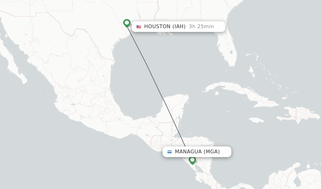 Direct (nonstop) flights from Managua to Houston schedules