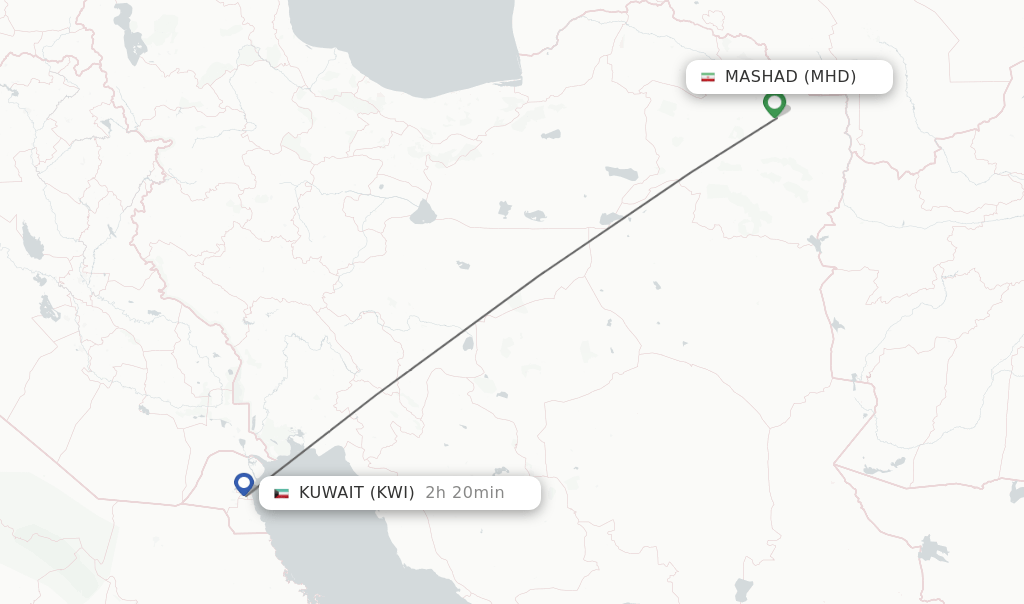 Direct (nonstop) flights from Mashad to Kuwait schedules