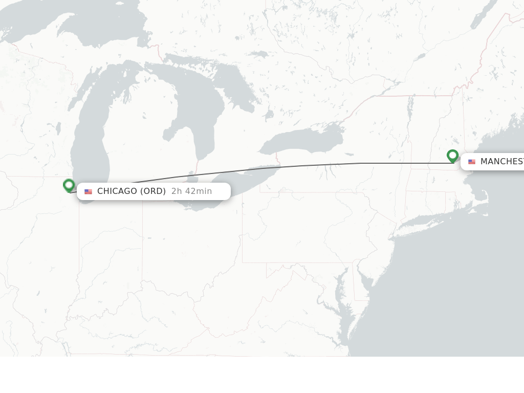 Direct (nonstop) flights from Manchester to Chicago schedules