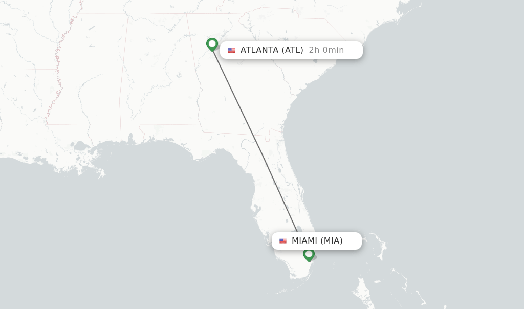 Direct (nonstop) flights from Miami to Atlanta schedules
