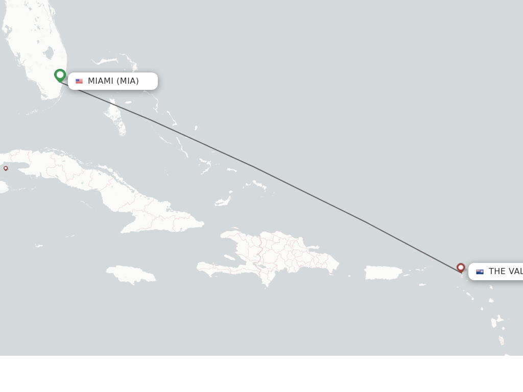Direct (nonstop) flights from Miami to Anguilla schedules