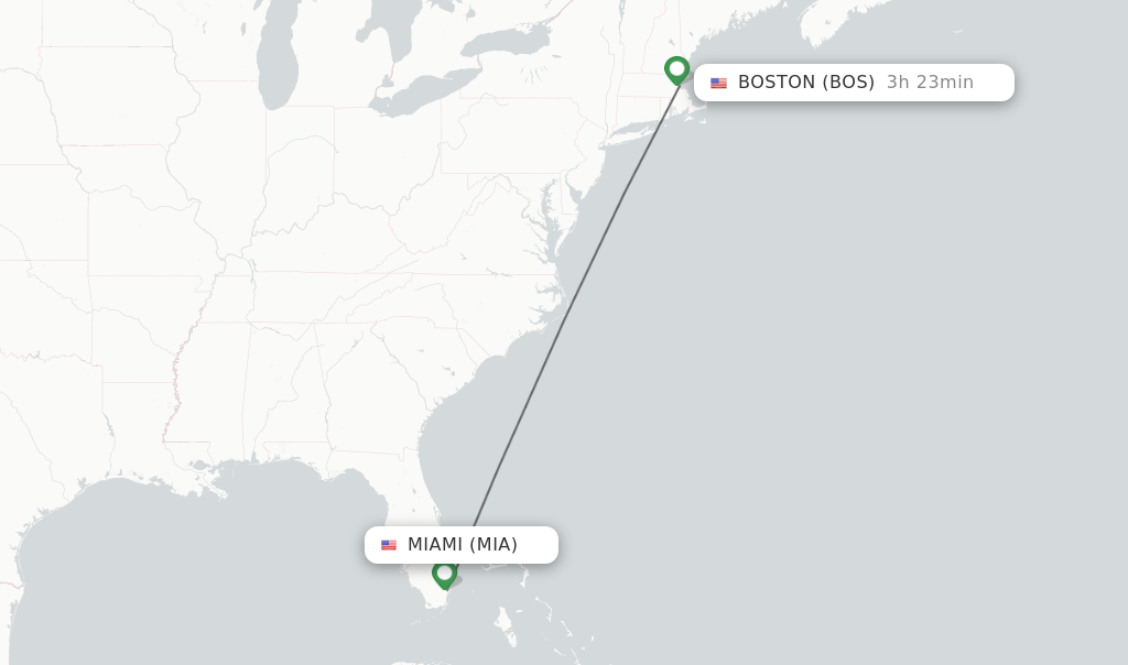Direct (nonstop) flights from Miami to Boston schedules