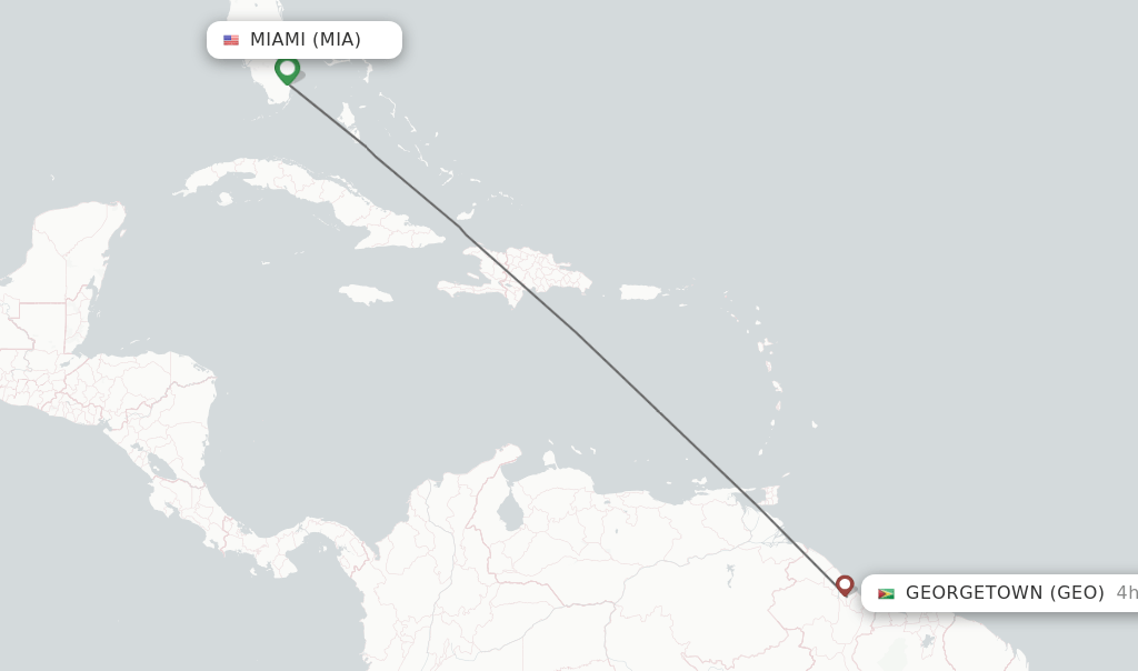 Direct (nonstop) flights from Miami to schedules