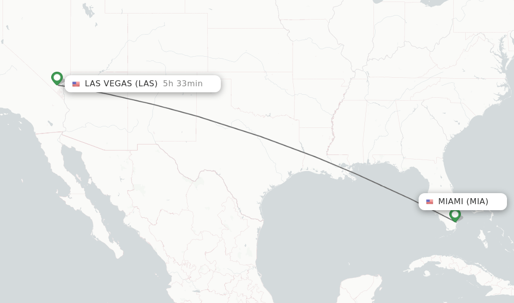 Direct (nonstop) flights from Miami to Las Vegas schedules