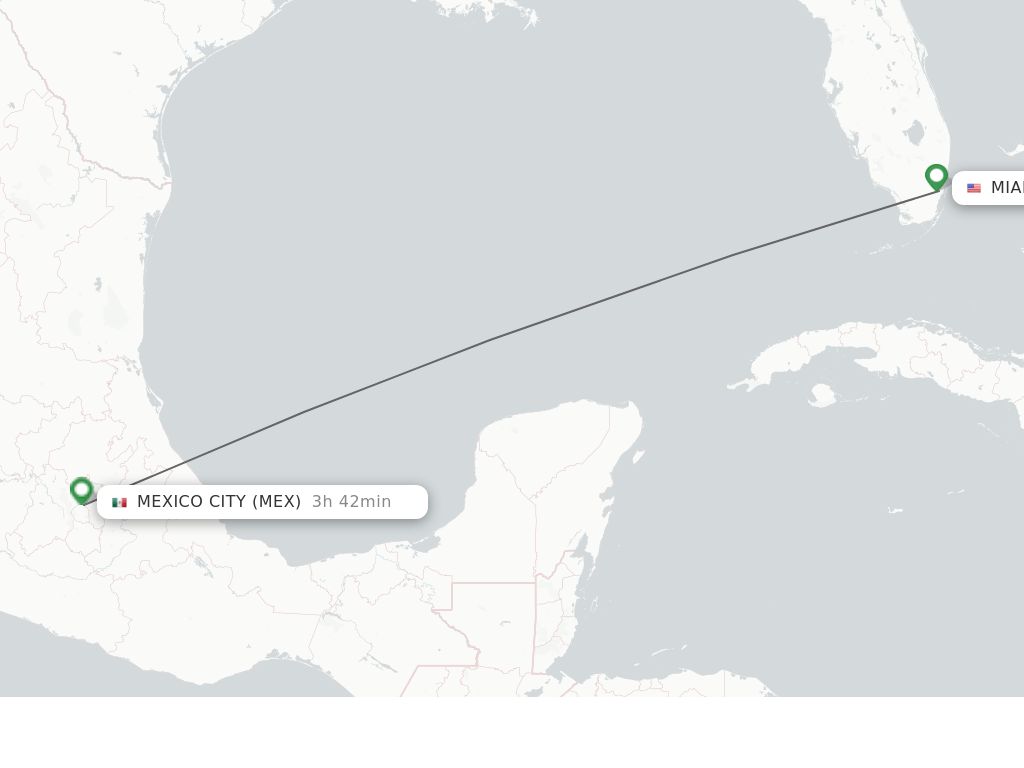 Direct (nonstop) flights from Miami to Mexico City schedules
