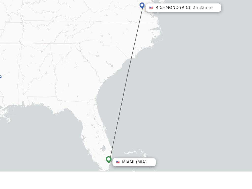 Direct (nonstop) flights from Miami to Richmond schedules
